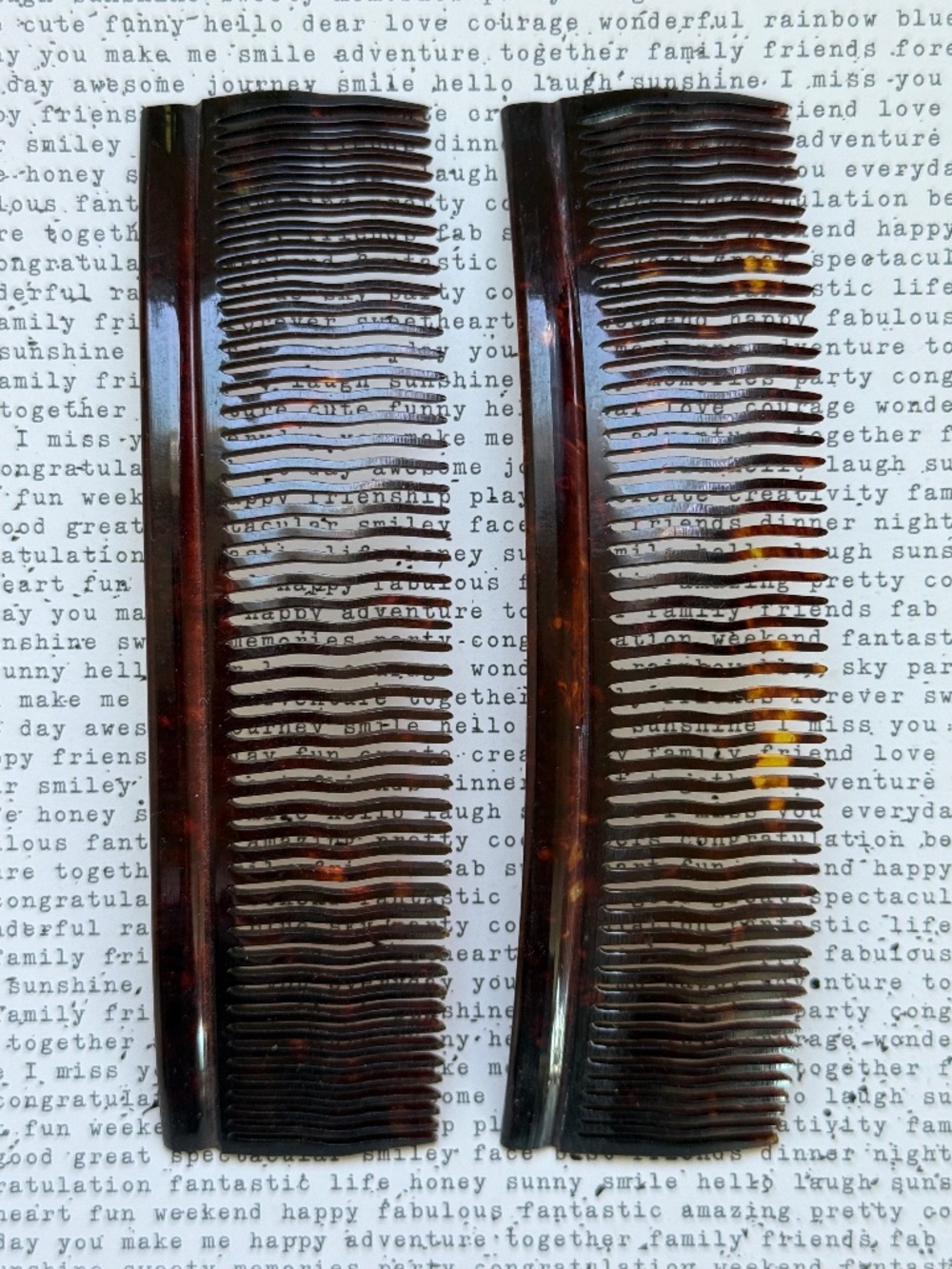VINTAGE Celluloid Tortoise Side Combs for Updo and French Twist